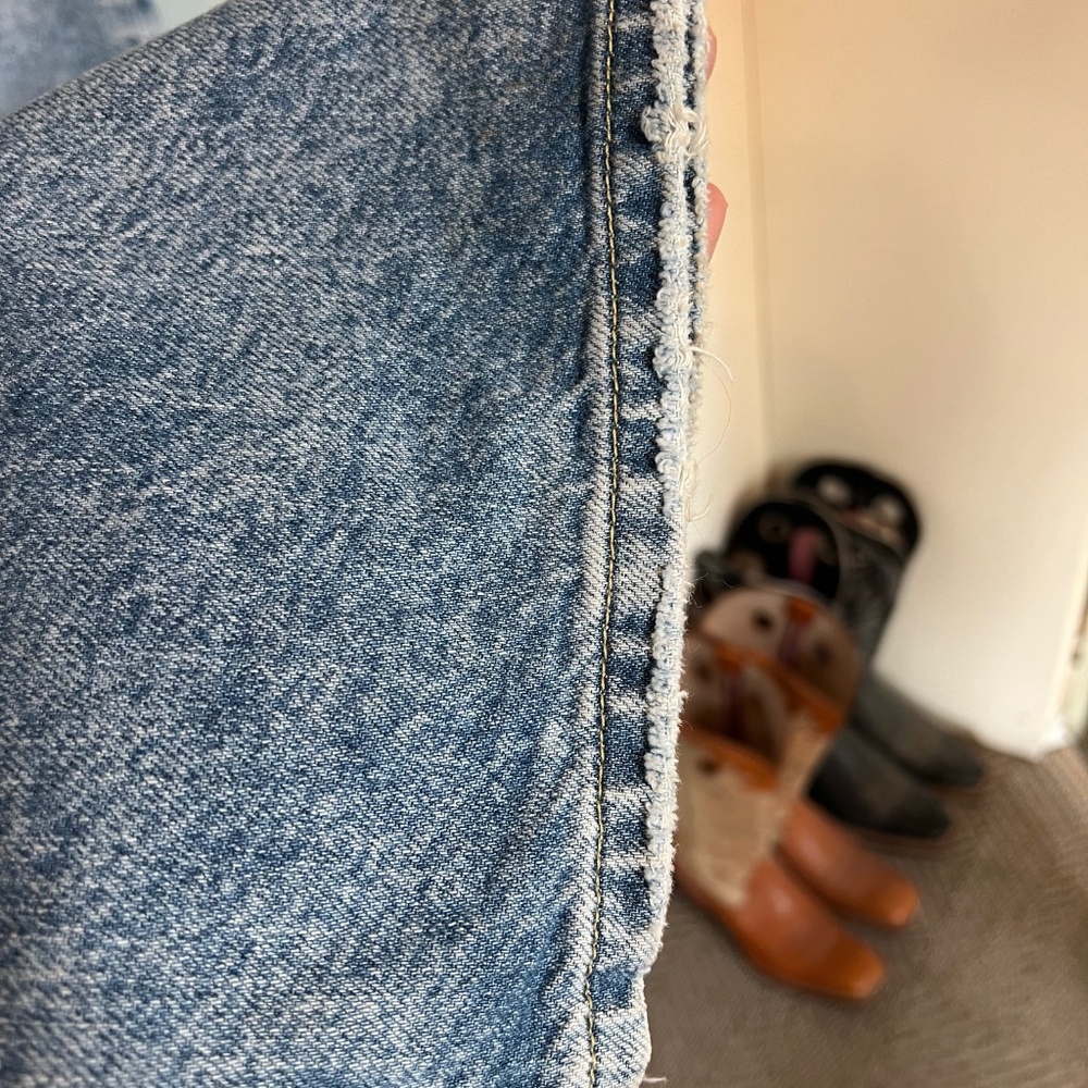 Anthropologie Pilcro Wide Leg Distressed Jeans with Sashiko Patches 16W Plus - Picture 7 of 16